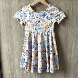 The Goofy Boutique Dress Girls Large 5/6 Pink Safari Mickey Mouse Disneycore